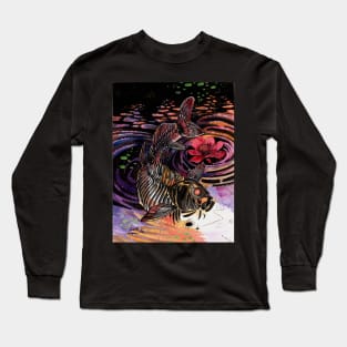 "Memory Maps" Reflections-koi fish skeleton Long Sleeve T-Shirt